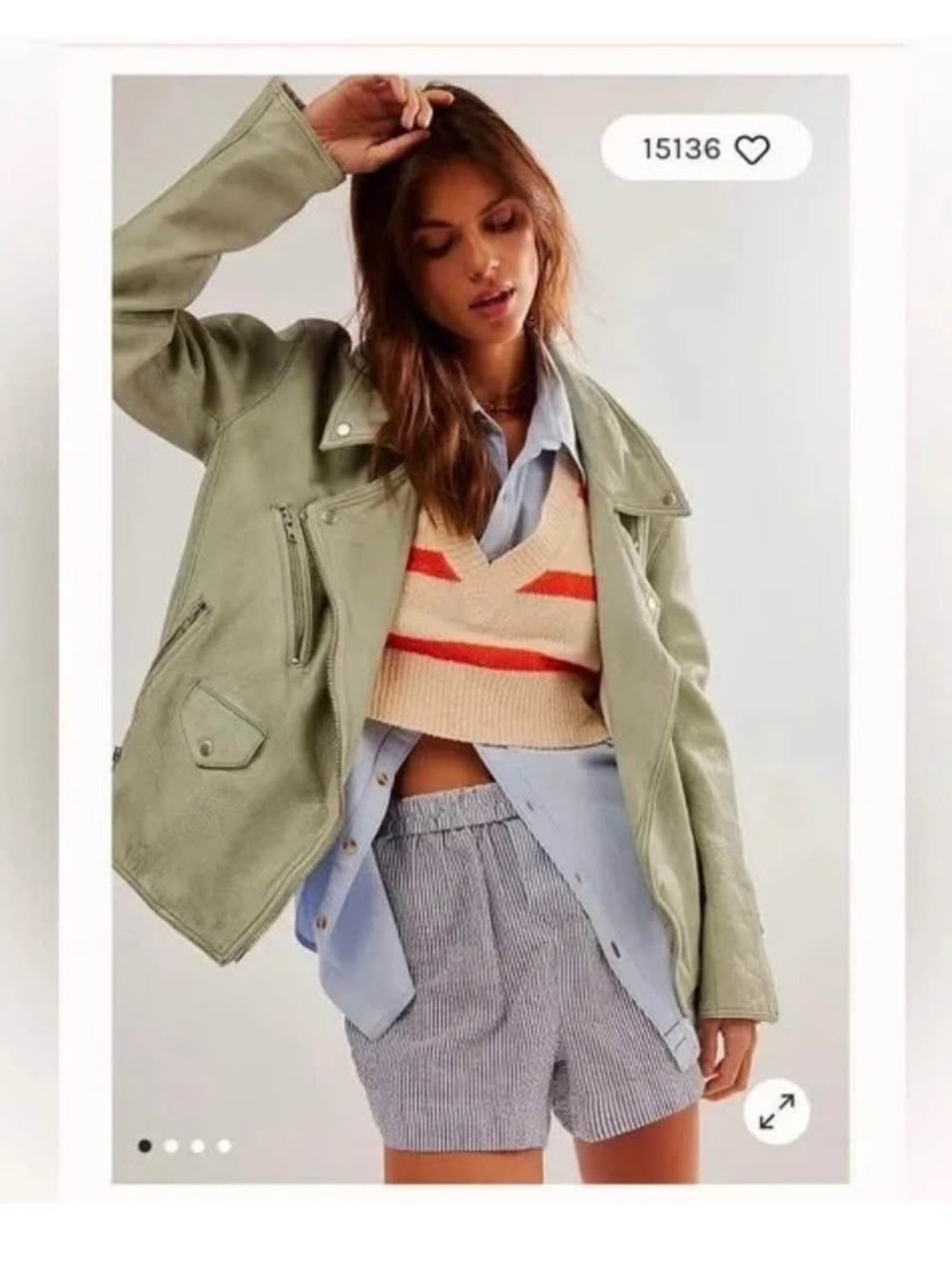 Free People Olive Green Suede Moto Jacket - Picture 2 of 3